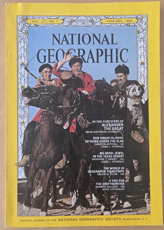NATIONAL GEOGRAPHIC magazine - January 1968 - Alexander, Virgin Islands, BigBend