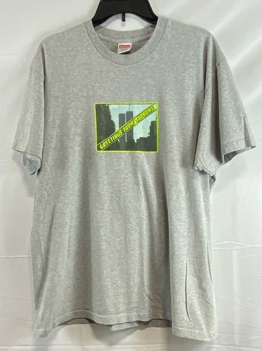 T shirt décontracté homme Supreme gris imprimé graphique manches courtes grand