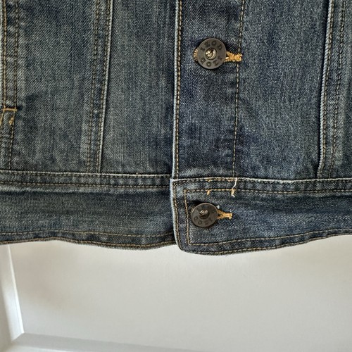 Y2K IZOD Blue Jean Trucker Denim Jacket Women's Size Large Classic Fall School - Picture 7 of 15