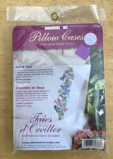 DIMENSIONS 2 PILLOW CASES Stamped Cross Stitch Kit 72766 Taies d  Oreiller BUTTER