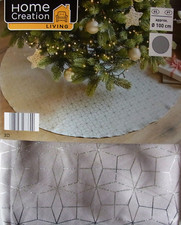 Tischdecke Ø Weihnachtsdecke rund Ø 1 mTannenbaumdecke Ø 1 m beige gemuste