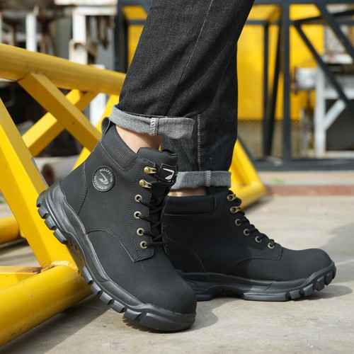Herren Wasserdicht Arbeitsstiefel Stahlkappe Sicherheitsschuhe Unzerstörbar Schutzstiefel - Bild 8 von 26