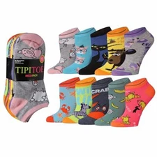Tipi Toe Women's 10 Pairs Colorful Patterned Low Cut/No Show Socks