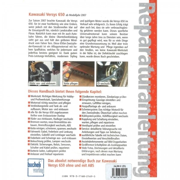 Thumbnail - Kawasaki Versys 650 (ab 2007) Reparaturanleitung Bucheli Verlag
