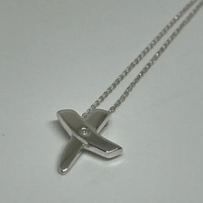 Tiffany & Co. Silver Diamond Picasso X Kiss Necklace