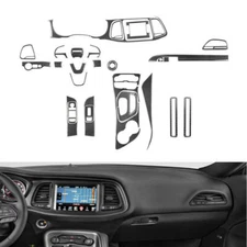 29Pcs Carbon Fiber Full Interior Dashboard Cover Trim For Dodge Challenger