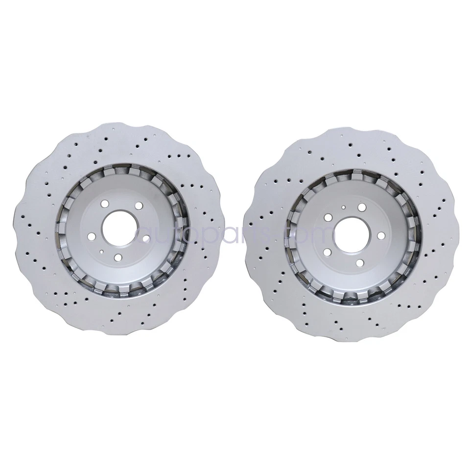 Pair For Audi RS7 14-16 4G0615301AH Front Disc Brake Rotors US - Image 4 of 4