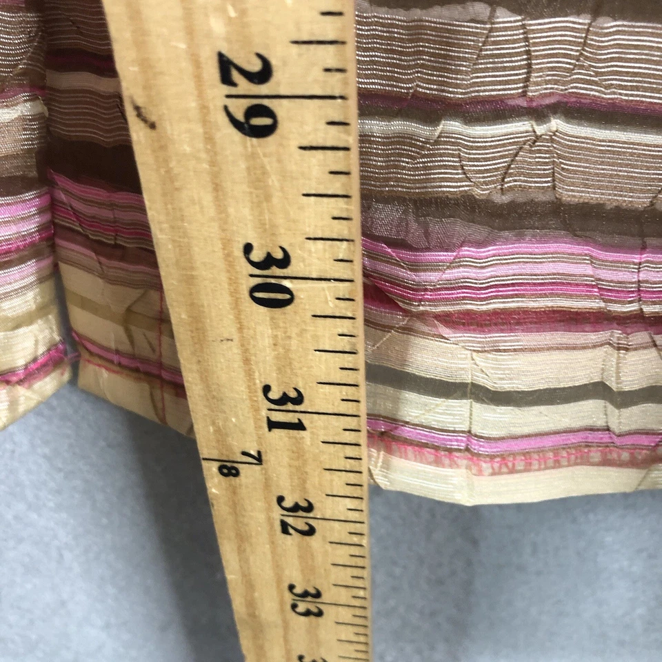 Top Citiknits para mujer 1X talla grande oro rosa rayas arrugado transparente artístico moderno Foto 4 de 4