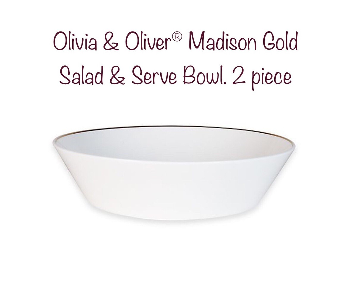 Olivia Oliver® Madison Gold Salad Serve piece/92-120 Oz  capacity