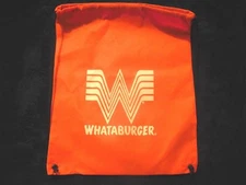 Whataburger Draw String Backpack Canvas Tote Bag Books-Gym-Beach-Pool-Lunch 17"