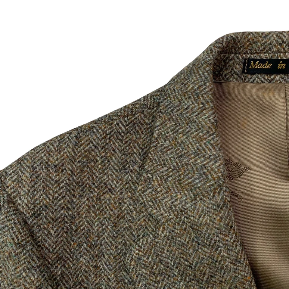 Blazer De Colección 42 L Orvis X Harris Tweed Marrón Claro Moteado Tweed Hecho en Inglaterra Foto 3 de 4