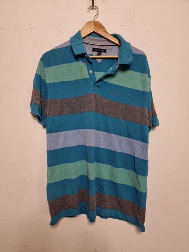 Tommy Hilfiger Shirt Mens Size XL Extra Large Striped Embroidered Buisness