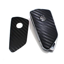 Carbon Schwarz Folie Schlüssel VW F Schlüsselfolie Sticker Design Aufkleber K144