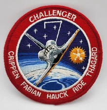 NASA Space Shuttle Challenger Embroidered Patch 4" Round Red Ride Chippen Hauck