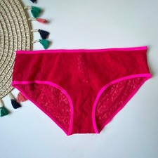 Victoria's Secret VTG Extra Low Rise Mesh Hiphugger Panty Red Leopard Small NEW