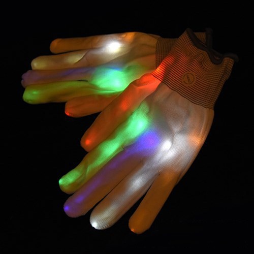 1pc LED Light Up Gloves Rainbow Colourful Flashing Finger For Party Props UK - Picture 4 of 12