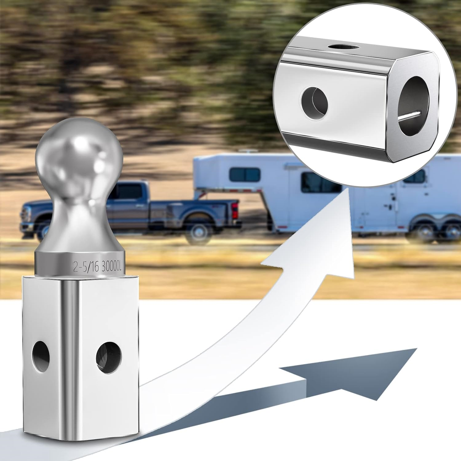 GNXA2000 25/16" Gooseneck Ball Hitch, Gooseneck Trailer Ball