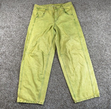 BDG Garment Dyed Baggy Fit Jeans Men's 35 x 30 Yellow Loose Y2K Skater High Rise
