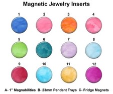 Watercolor Interchangeable Magnet Inserts for Magnabilities or 23mm Pendant Tray