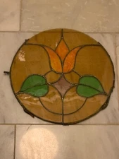 VINTAGE STAINED GLASS FROM THE 1970's - OVER 12" INCHES WIDE -GOOD FOR A PROJECT