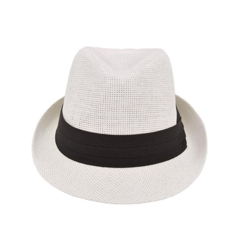 Unisex Classic Fedora Straw Hat with Black Cotton Band - Diff Colors Avail - Picture 24 of 25