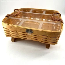 Peterboro Basket Divided Plastic Lined On Legs 14" Square
