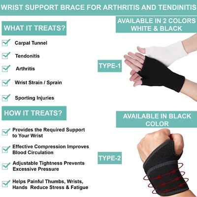 Handgelenkstütze Bandage bei Arthritis, Sehnenentzündung, Karpaltunnel, Zerrungen und Verstauchungen