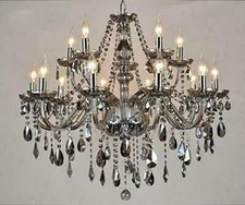 Crystal Chandelier Modern Ceiling Lighting Smoke Grey Island Pendant Fixture Yc.