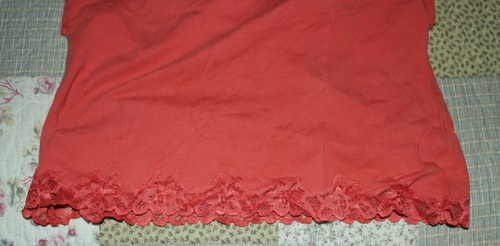 XL Damen-Tanktop Coldwater Creek orange Sherbert doppelt mit Spitze besetzt neu ohne Etikett - Bild 6 von 8