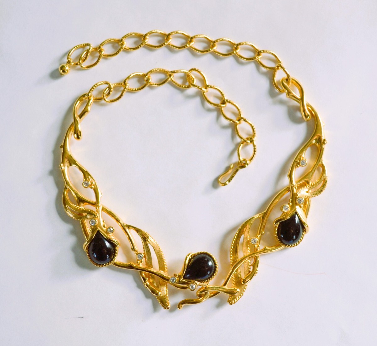 Vintage Jose Barrera for Avon Granada necklace black onyx cabochon