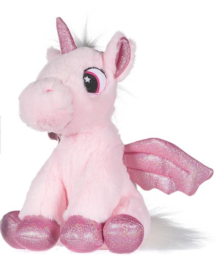 unicorn 9 soft plush toy with wings - pink
