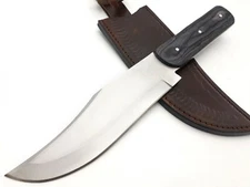 ARTWORK CUSTOM FIX BLADE HUNTING SOLID BOWIE KNIFE  WOOD HANDLE SHEATH 