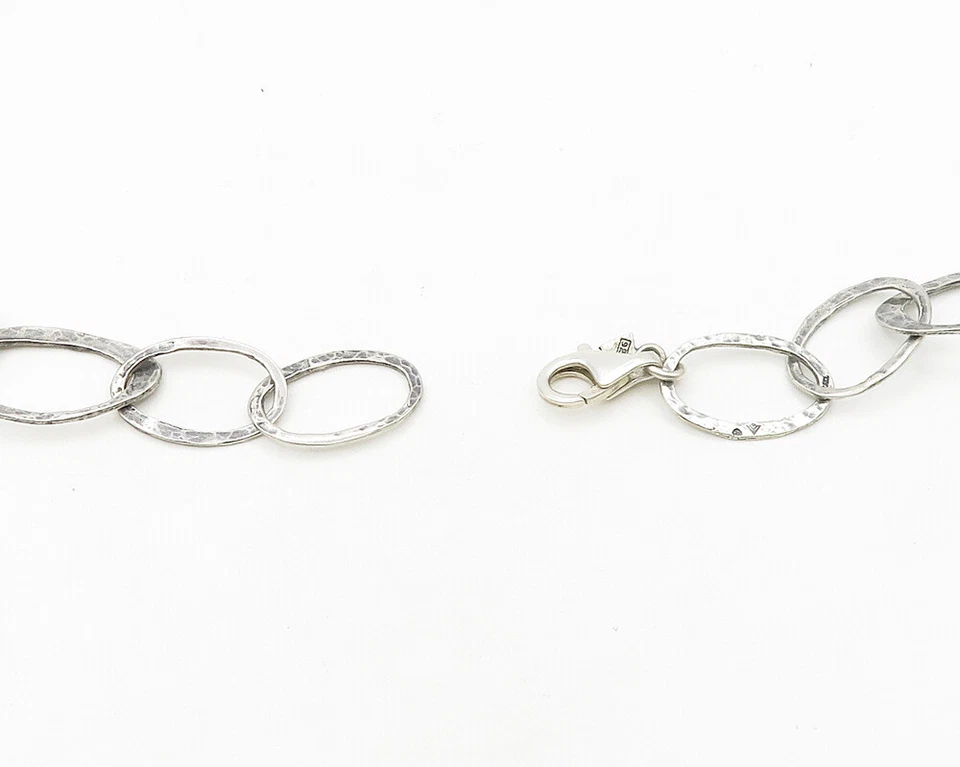 Collar de cadena ovalada martillada tono oscuro vintage plata 925 silpada NE2842 Foto 4 de 4