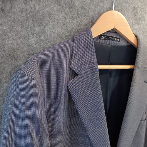 Blazer chaqueta de algodón gris para hombre Zara talla 44 regular - Imagen 3 de 16