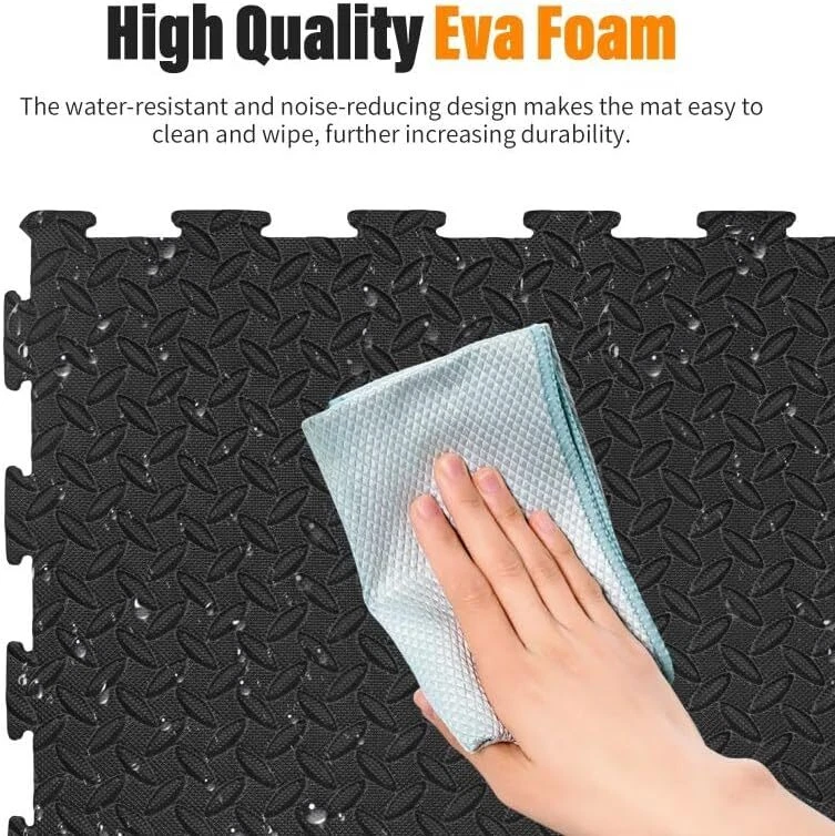 Black Interlocking Floor Mat EVA Soft Foam Gym Yoga Exercise Fitness Gymnastics - Image 4 of 4