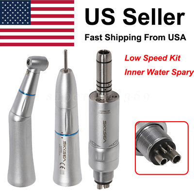 Dental Inner Water Low Speed Handpiece Straight Contra Angle Air Motor 4Hole st