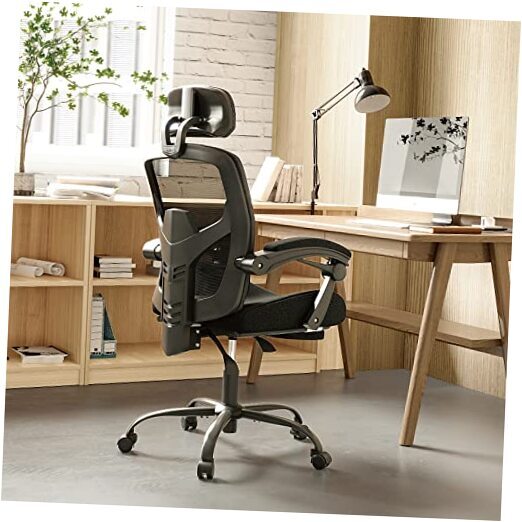 Ergonomic High-Back Mesh Office & Gaming Chair in Black-image