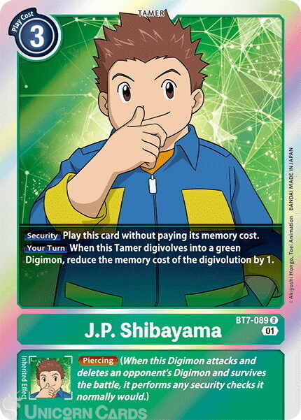 BT7-089 J.P. Shibayama Rare Mint Digimon Card