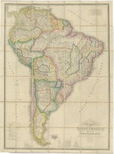 Antique Folding Map of South America