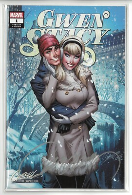 Gwen Stacy #1 Marvel Comics 2020 Signed J Scott Campbell Winter Cover D Variant