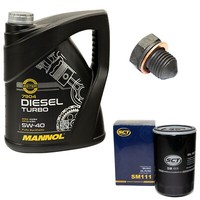MotoröL ÖLfilter SM111 Set 5W40 5 Liter ÖLablassschraube FüR Seat Ibiza VW Golf