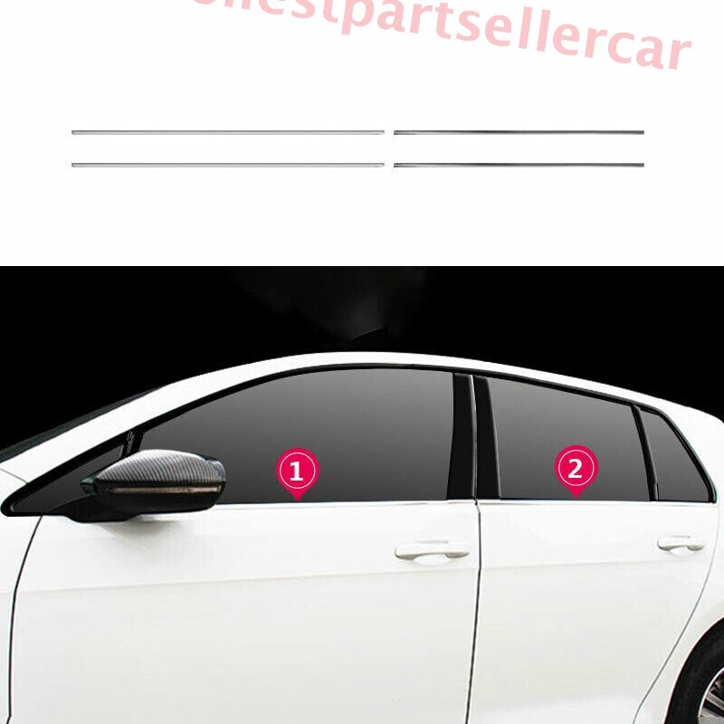 VW Golf MK7/7.5 2014-2019 Steel Silver Window Sill Trim Set 4PCS