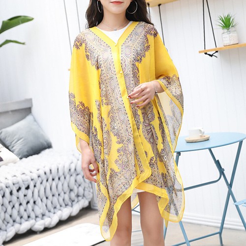 Damen Strandkleid Poncho Strandkleid Sommer-Badeanzug Bikini Kaftan-Oberteil : - Bild 14 von 24