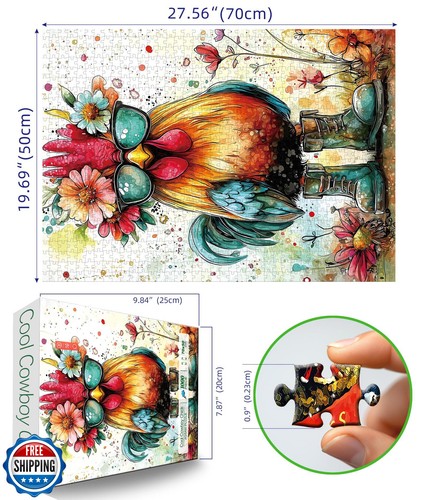 Puzzle 1000 Pezzi per Adulti, Occhiali da Sole Cool Little Chicken Puzzle per Adulto - Foto 2 di 5