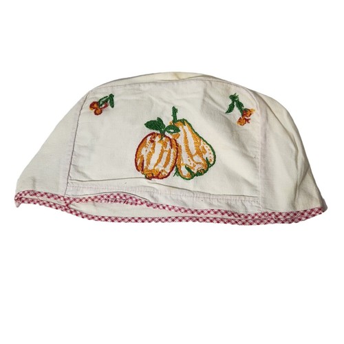 VTG EMBROIDERED TOASTER COVER COTTAGE KITCHEN GRANDMA DECOR FRUIT