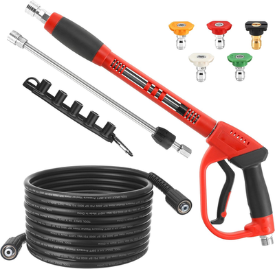 #ad Pressure Washer Gun and Hose Kit 25 FT Power Washer Hose and Replacement Wand E $79.41