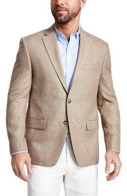 Michael Kors Mens Classic-Fit Neat Sport Coat 40 Short Tan - NWT $295