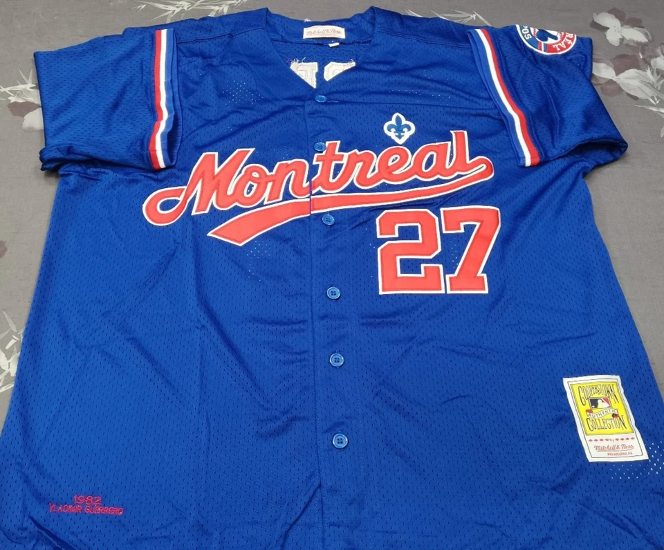 Jersey cosido vintage de malla real retro de Vladimir Guerrero #27 Expos. Foto 2 de 4
