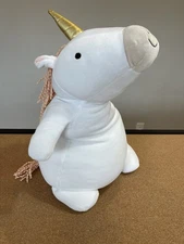 Pillowfort Unicorn Weighted 3 lb Plush White Gold Horn Stuffed Toy NWT