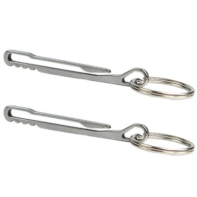 2pcs Keychain Pocket Clip Hanging Buckle Key Rings Clip Stainless Steel Buckle